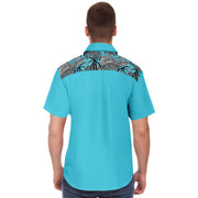 Blue Palms - Short Sleeve Button Down Shirt