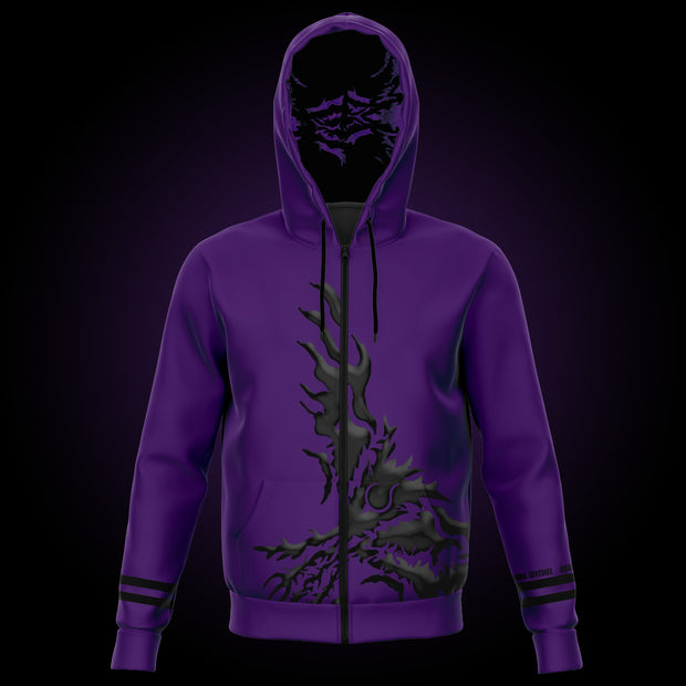 Purple zip-up hoodie