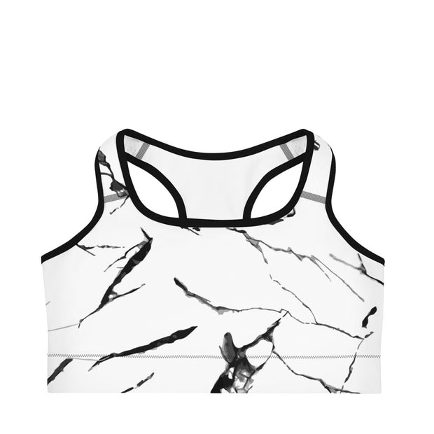Black and white marble sports bra - DSent