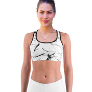 Black and White Marble - Sports bra - DSent